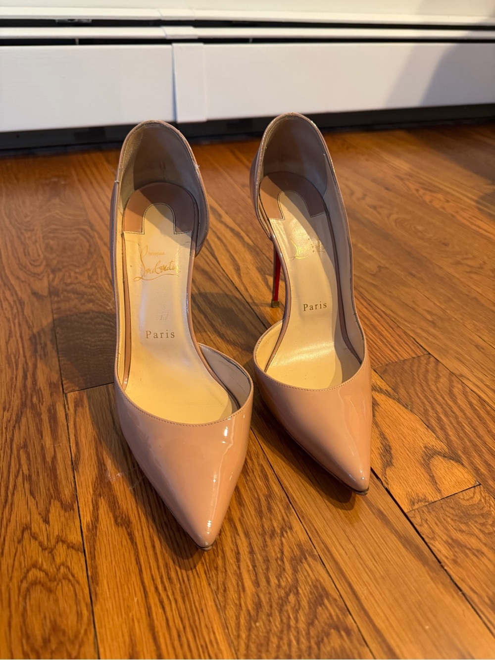 Christian Louboutin Blush Patent Pointed-Toe Pumps Dorse